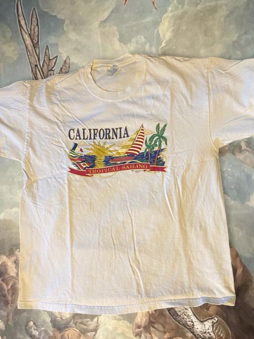 California Tropical Sailing Graphic Tee - White